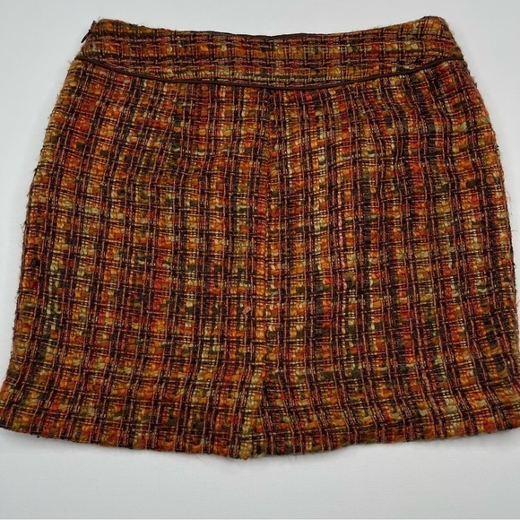 Outback Red Skirt Tweed Orange Plaid Schoolgirl Library Academia Fall Office - Picture 3 of 12